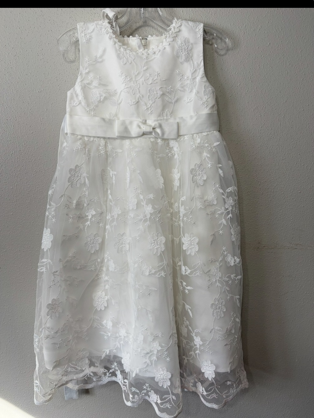 Charming Ivory Floral Kids Dress